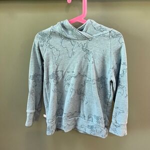 Childhoods Clothing Kids Hoodie Sweatshirt Top World Map Print Size 6/7 USA